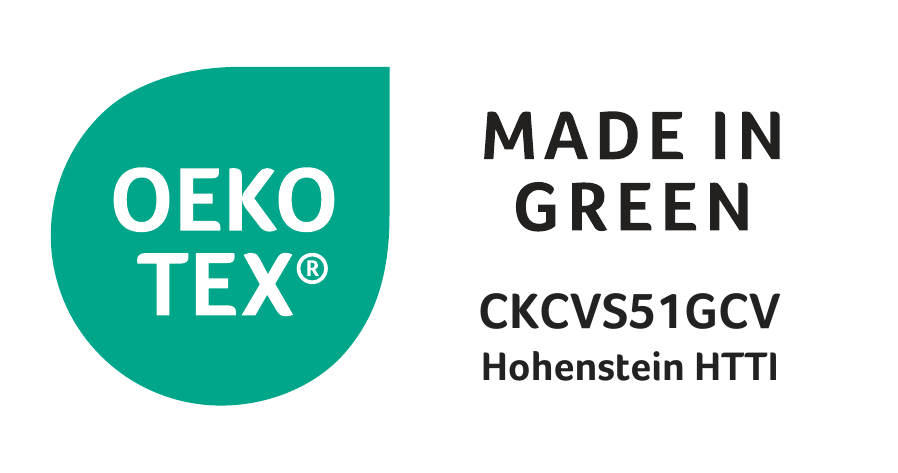 Aufbauend auf dem STANDARD 100 by OEKO-TEX tragen immer mehr unserer Produkte das nachverfolgbare Siegel MADE IN GREEN, das zusätzlich die Umweltfreundlichkeit und die Arbeitsbedingungen in den Produktionsstätten überwacht. IN GREEN by OEKO-TEX